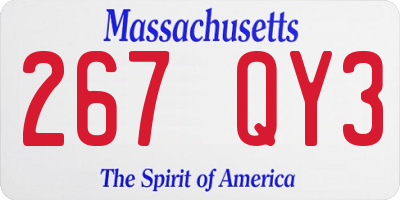 MA license plate 267QY3