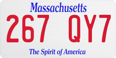 MA license plate 267QY7