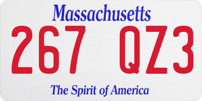 MA license plate 267QZ3