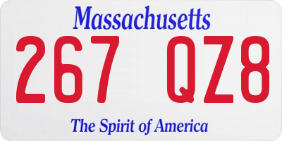 MA license plate 267QZ8
