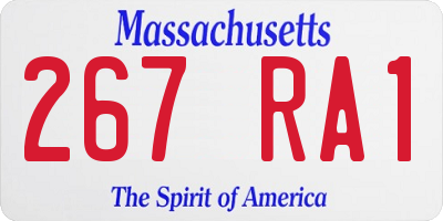 MA license plate 267RA1