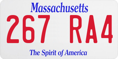MA license plate 267RA4
