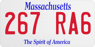 MA license plate 267RA6