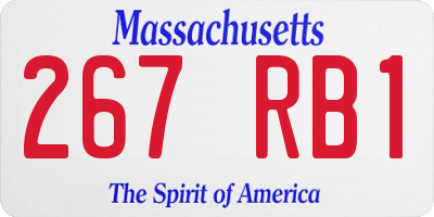 MA license plate 267RB1