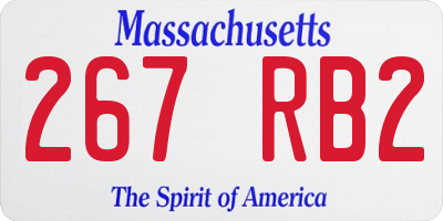 MA license plate 267RB2