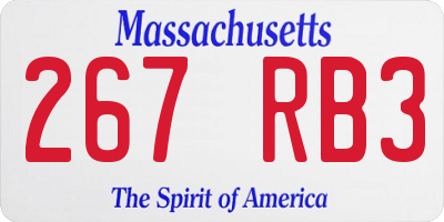 MA license plate 267RB3