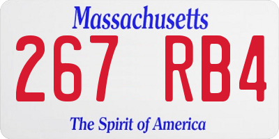 MA license plate 267RB4