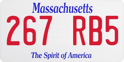 MA license plate 267RB5