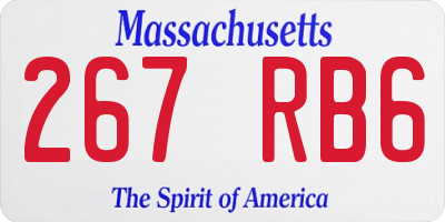 MA license plate 267RB6