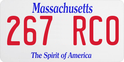 MA license plate 267RC0
