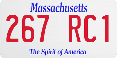 MA license plate 267RC1