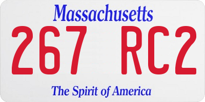 MA license plate 267RC2