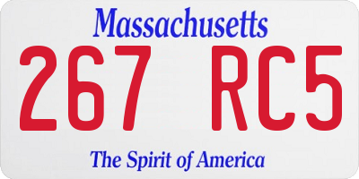 MA license plate 267RC5