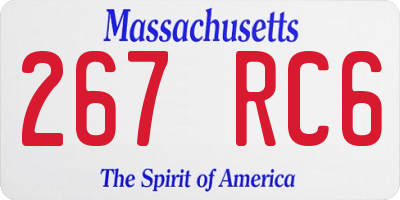 MA license plate 267RC6