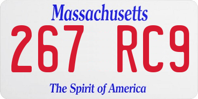 MA license plate 267RC9