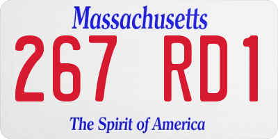 MA license plate 267RD1