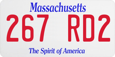 MA license plate 267RD2