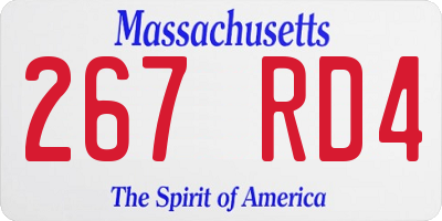 MA license plate 267RD4