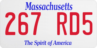 MA license plate 267RD5