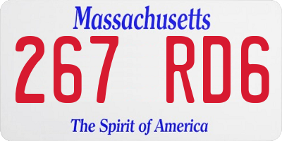 MA license plate 267RD6