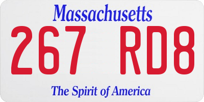 MA license plate 267RD8