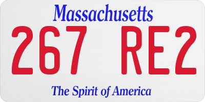 MA license plate 267RE2