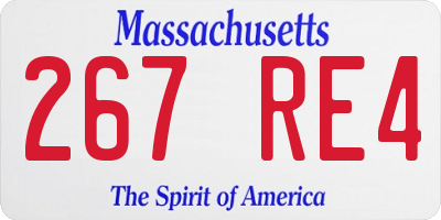 MA license plate 267RE4