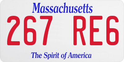 MA license plate 267RE6
