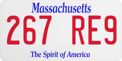 MA license plate 267RE9