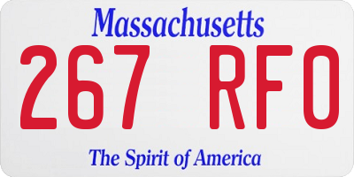 MA license plate 267RF0