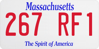 MA license plate 267RF1