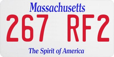 MA license plate 267RF2