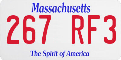MA license plate 267RF3