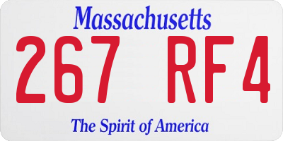MA license plate 267RF4