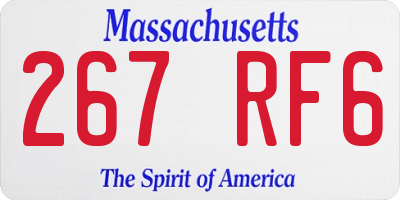 MA license plate 267RF6