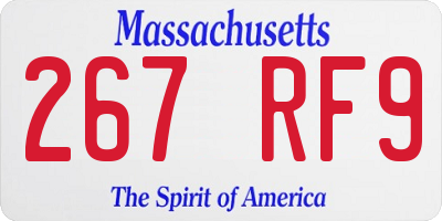 MA license plate 267RF9