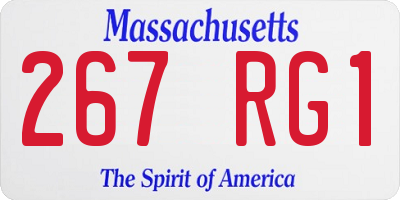 MA license plate 267RG1