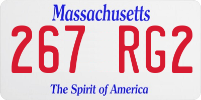 MA license plate 267RG2