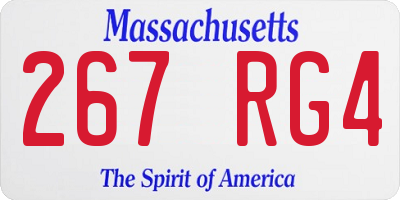 MA license plate 267RG4