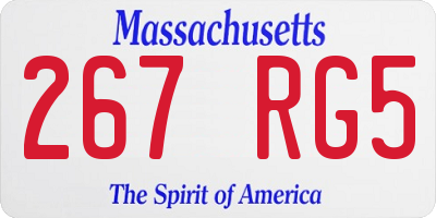 MA license plate 267RG5