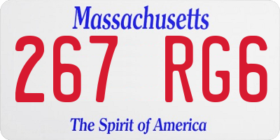 MA license plate 267RG6