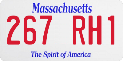 MA license plate 267RH1