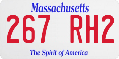 MA license plate 267RH2