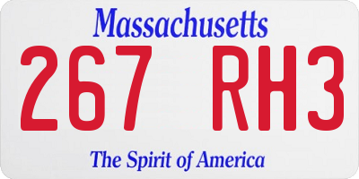 MA license plate 267RH3