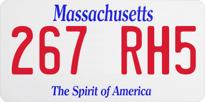 MA license plate 267RH5