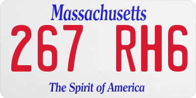 MA license plate 267RH6