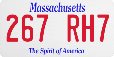 MA license plate 267RH7