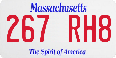 MA license plate 267RH8