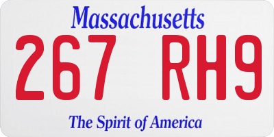 MA license plate 267RH9