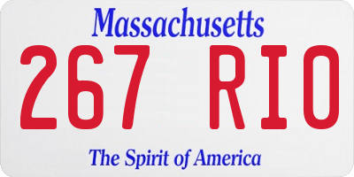 MA license plate 267RI0